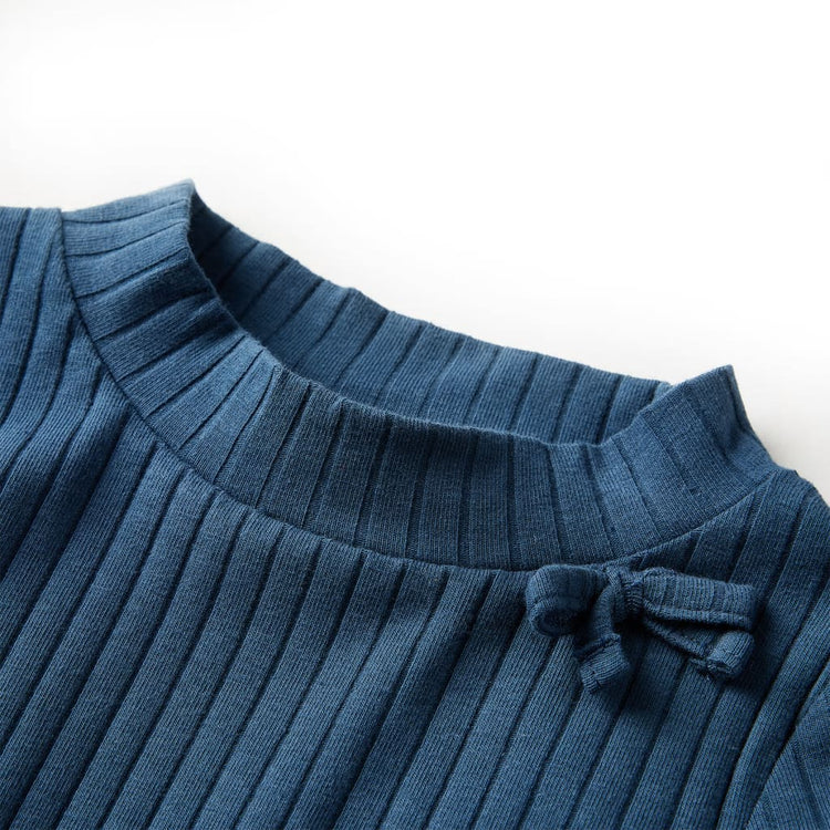 Vidaxl kindershirt met lange mouwen geribd 92 marineblauw