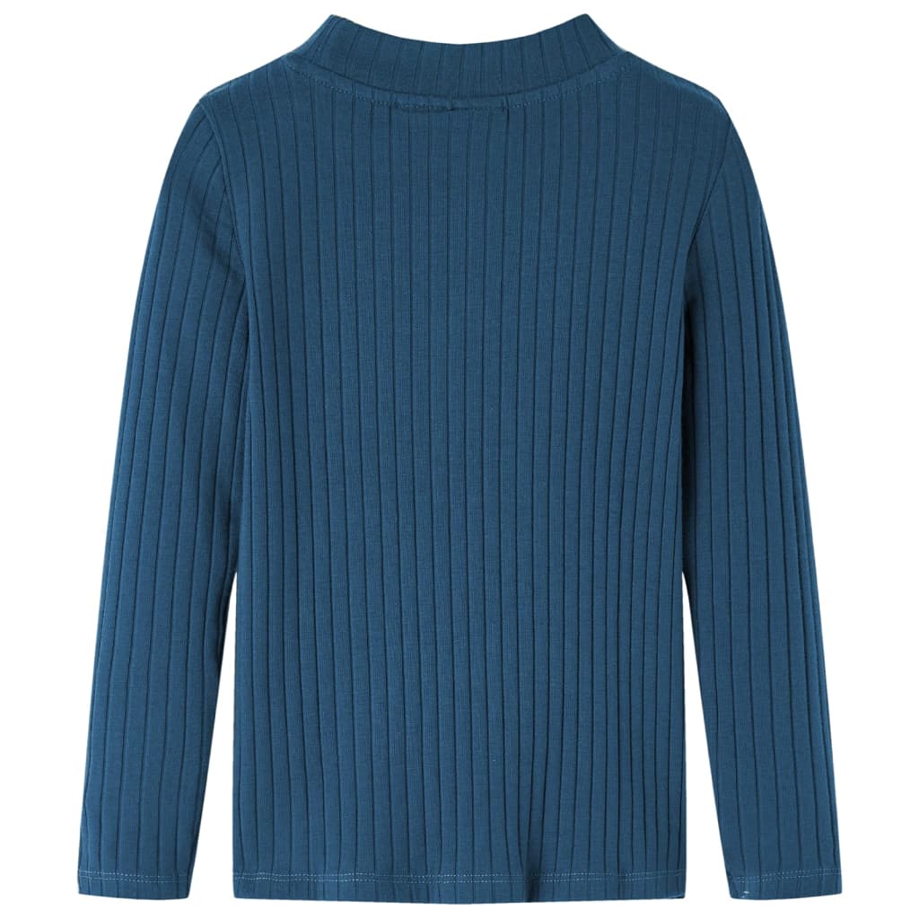 Vidaxl kindershirt met lange mouwen geribd 104 marineblauw