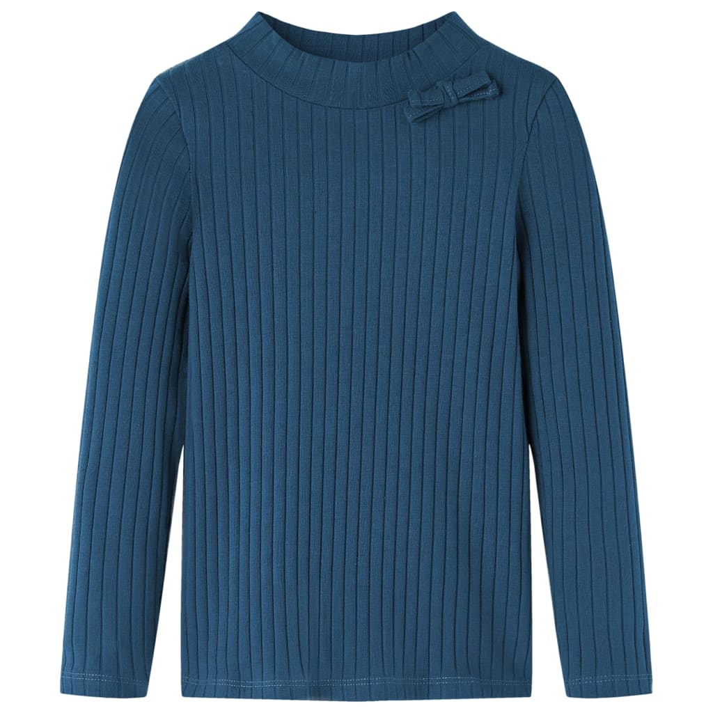 Vidaxl kindershirt met lange mouwen geribd 116 marineblauw