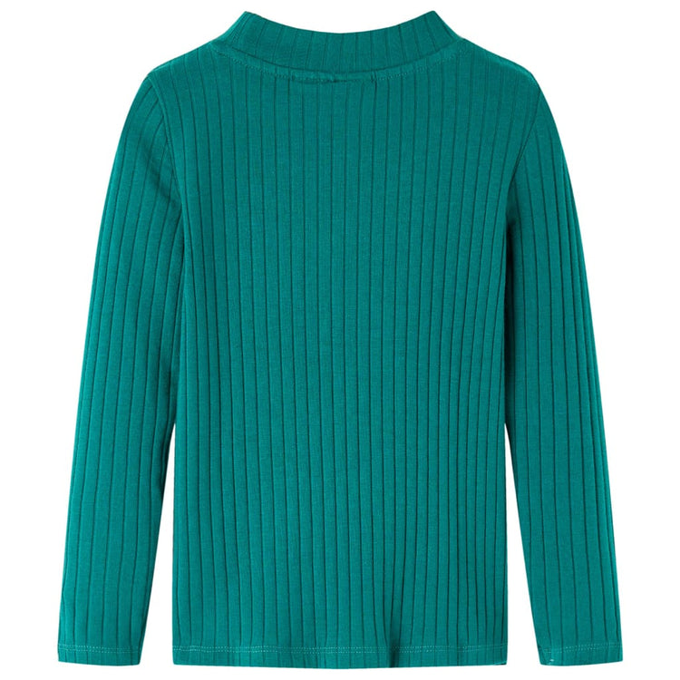 Vidaxl kindershirt met lange mouwen geribd 104 donkergroen