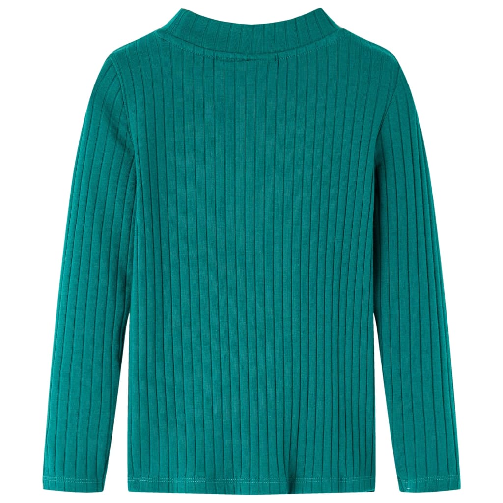 Vidaxl kindershirt met lange mouwen geribd 128 donkergroen