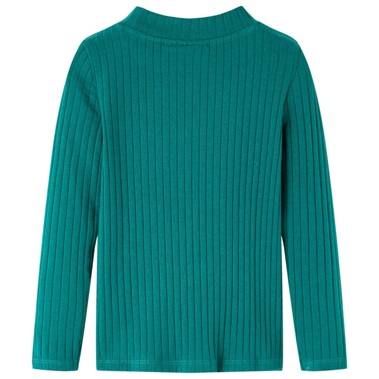 Vidaxl kindershirt met lange mouwen geribd 128 donkergroen