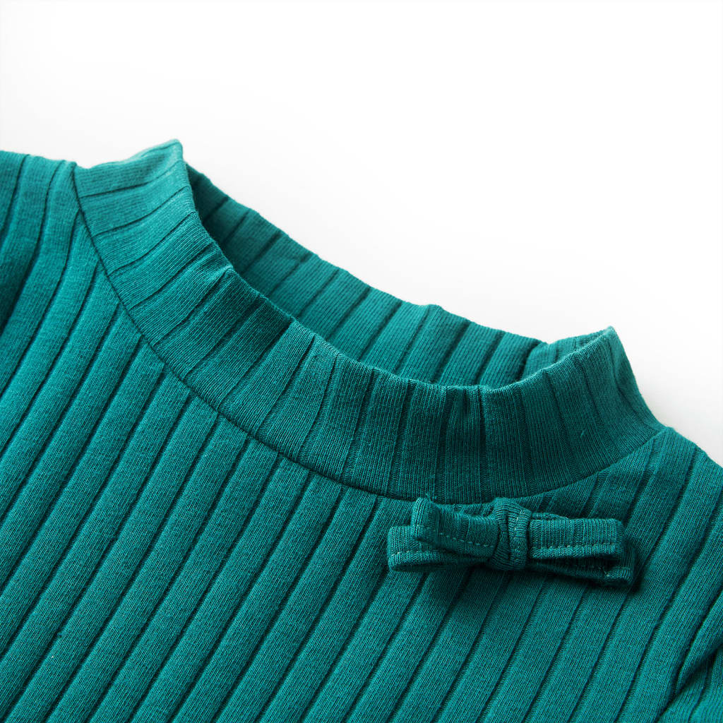Vidaxl kindershirt met lange mouwen geribd 128 donkergroen