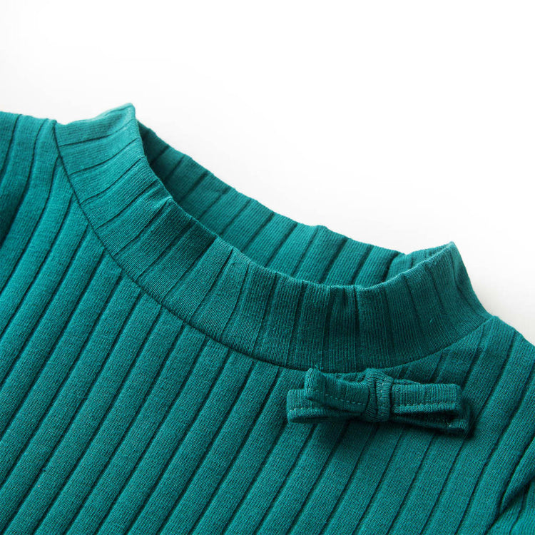 Vidaxl kindershirt met lange mouwen geribd 140 donkergroen
