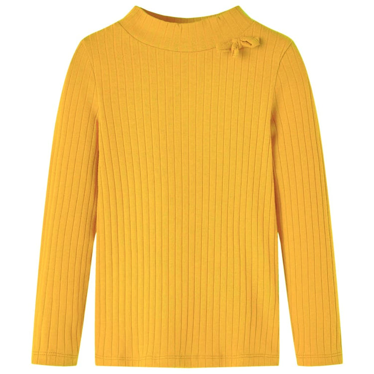 Vidaxl kindershirt met lange mouwen geribd 92 donker okerkleurig