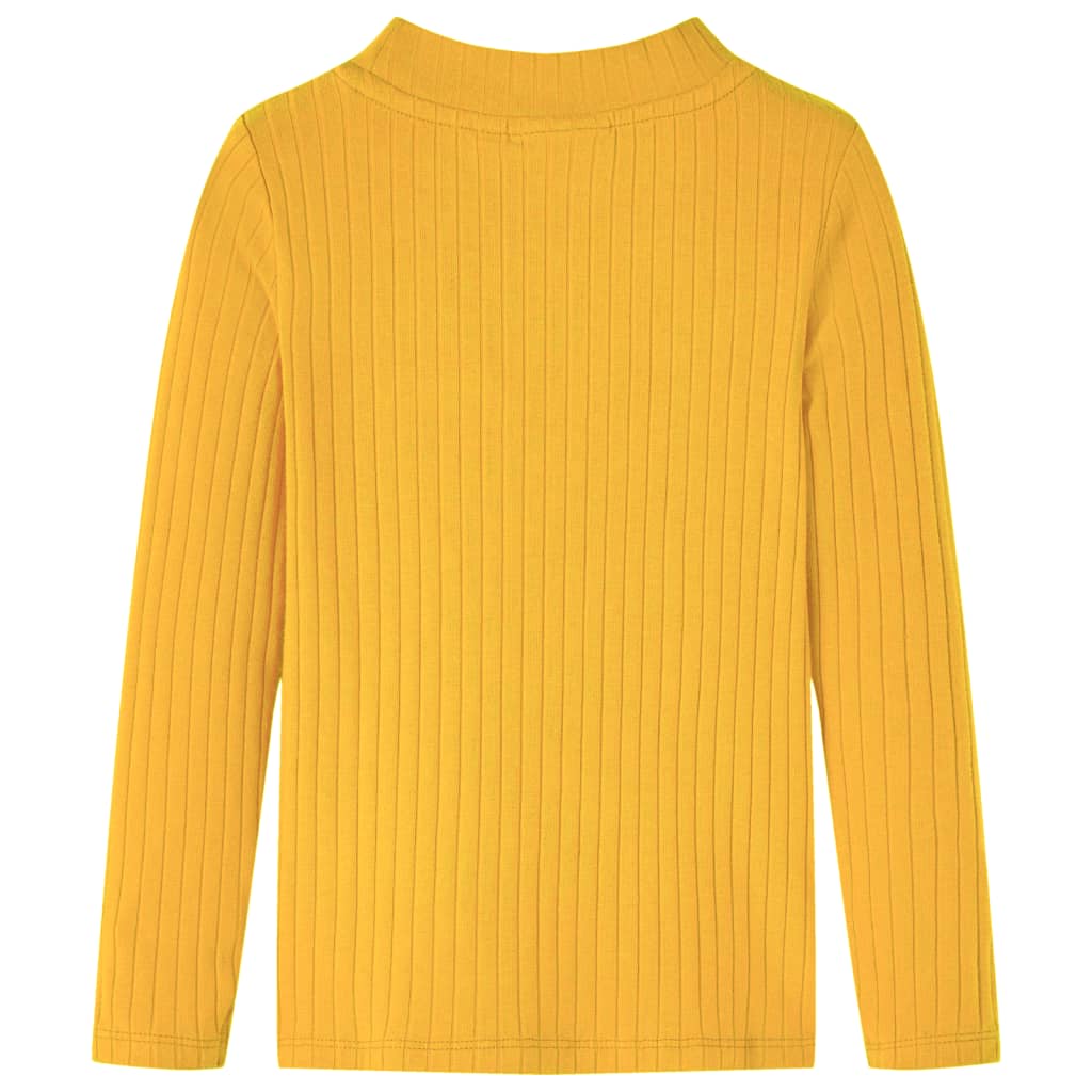 Vidaxl kindershirt met lange mouwen geribd 104 donker okerkleurig