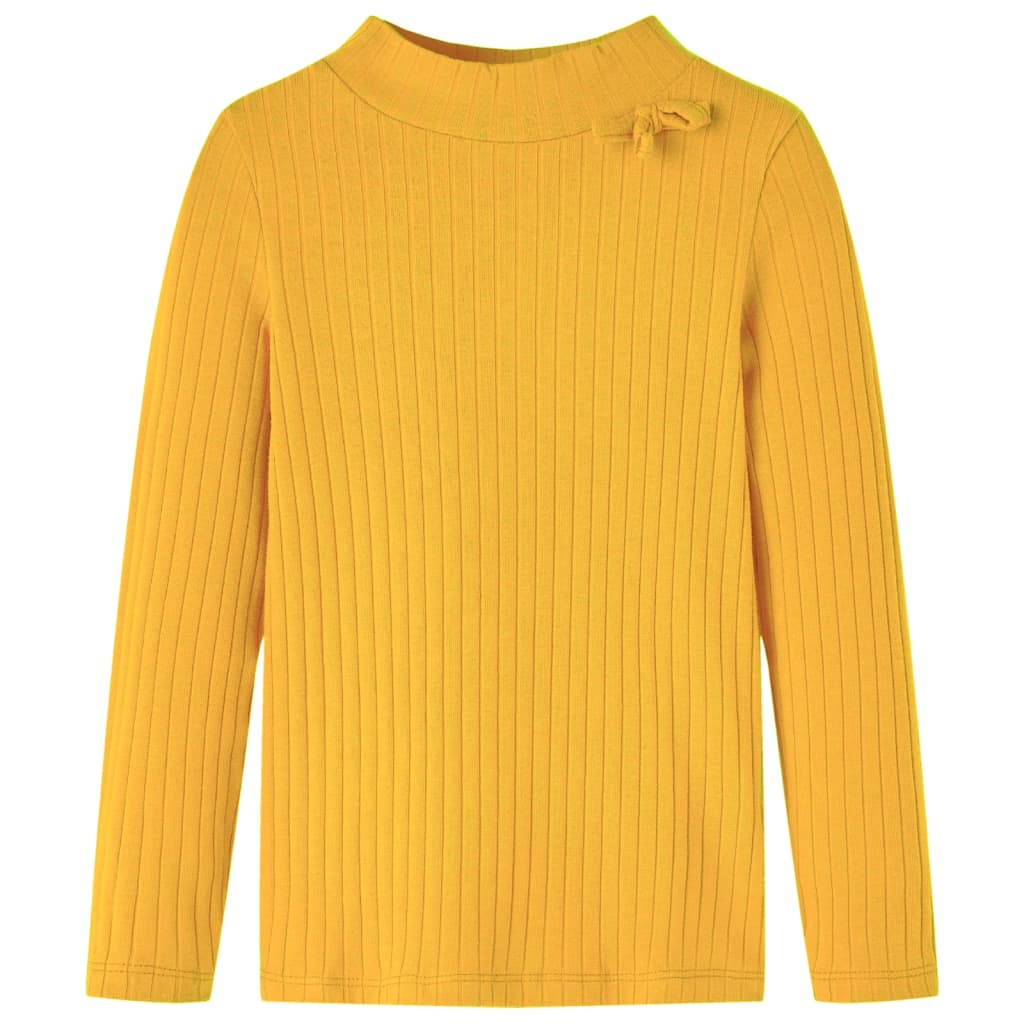 Vidaxl kindershirt met lange mouwen geribd 116 donker okerkleurig