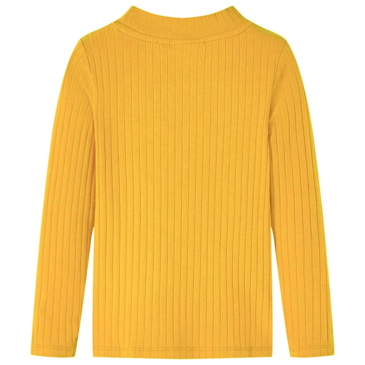 Vidaxl kindershirt met lange mouwen geribd 116 donker okerkleurig