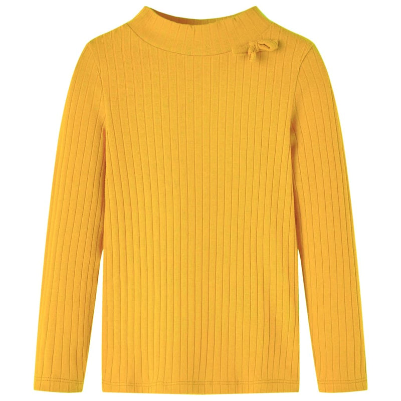 Vidaxl kindershirt met lange mouwen geribd 128 donker okerkleurig