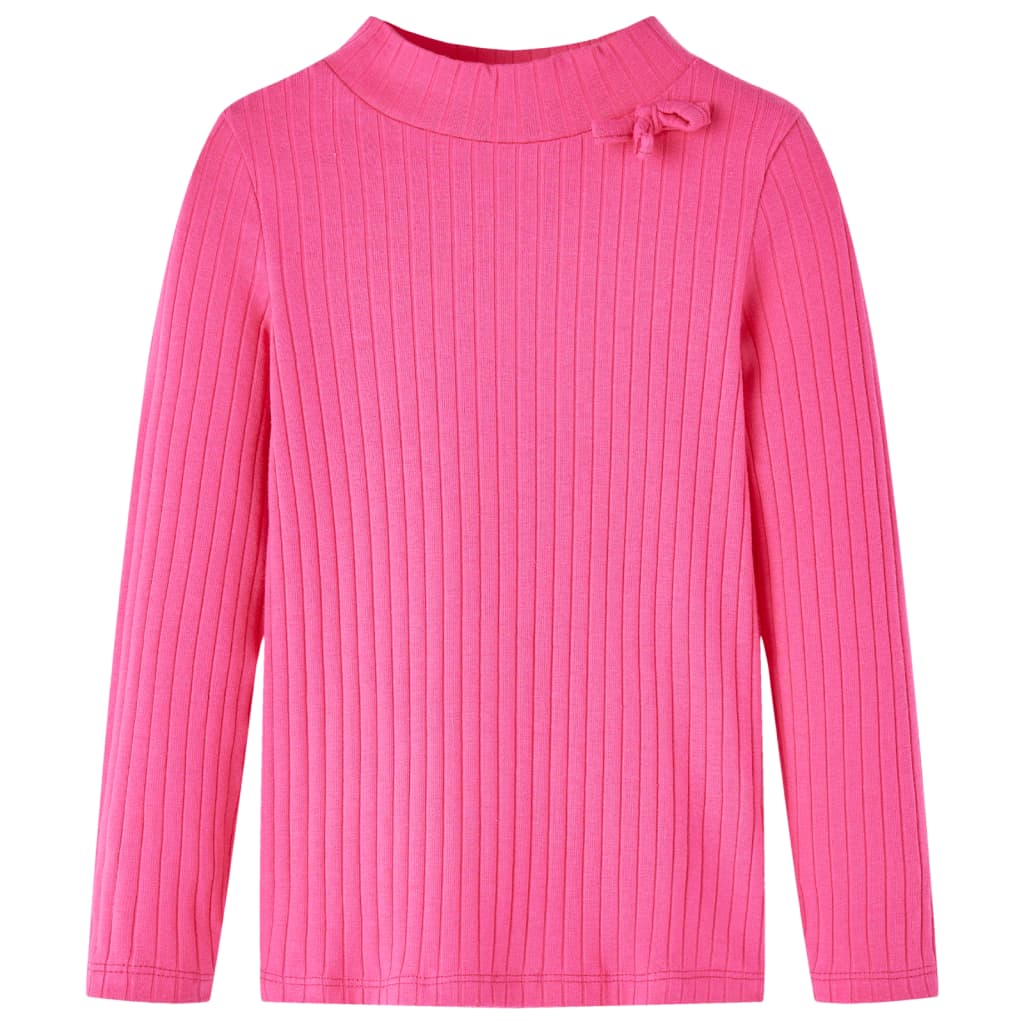 Vidaxl kindershirt met lange mouwen geribd 104 felroze
