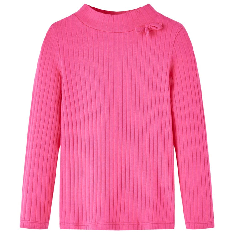 Vidaxl kindershirt met lange mouwen geribd 104 felroze