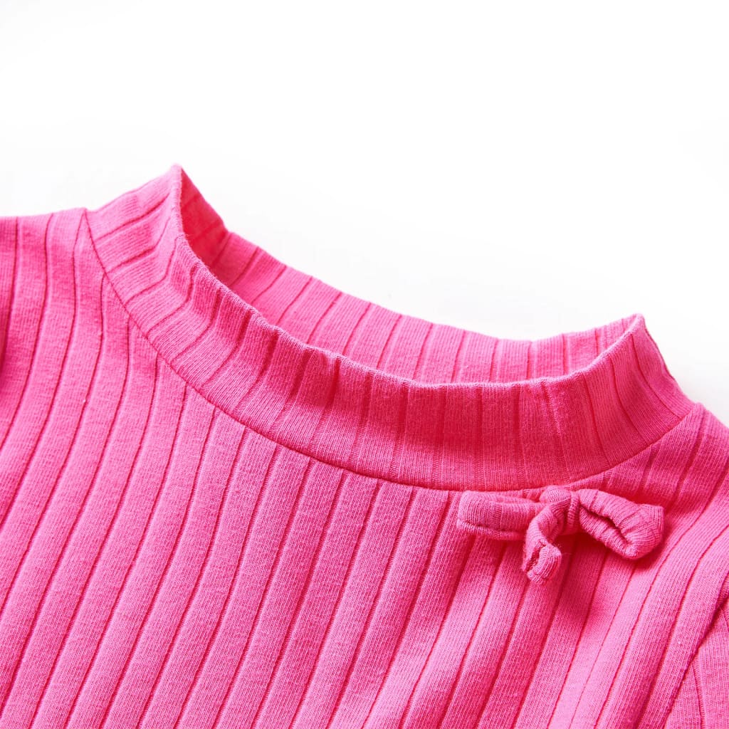 Vidaxl kindershirt met lange mouwen geribd 116 felroze