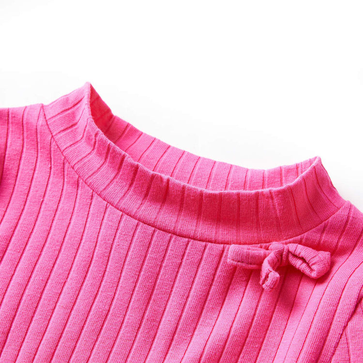 Vidaxl kindershirt met lange mouwen geribd 128 felroze