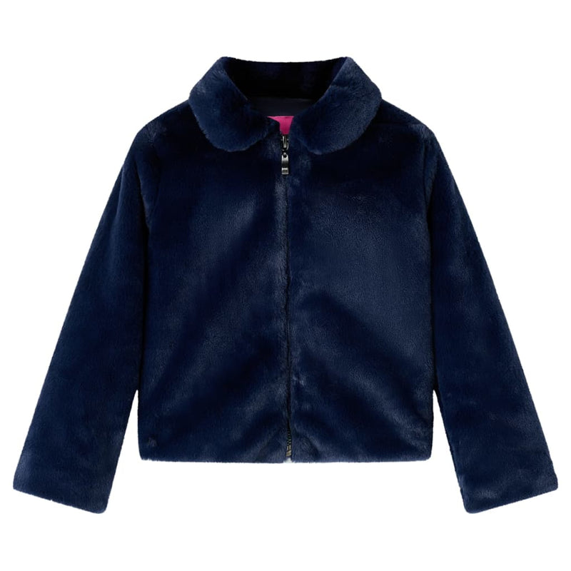 Vidaxl kinderjas 92 kunstvacht marinekleur