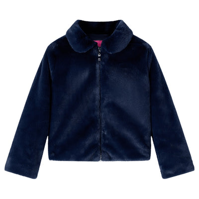 VidaXL Kinderjas 104 kunstvacht marineblauw