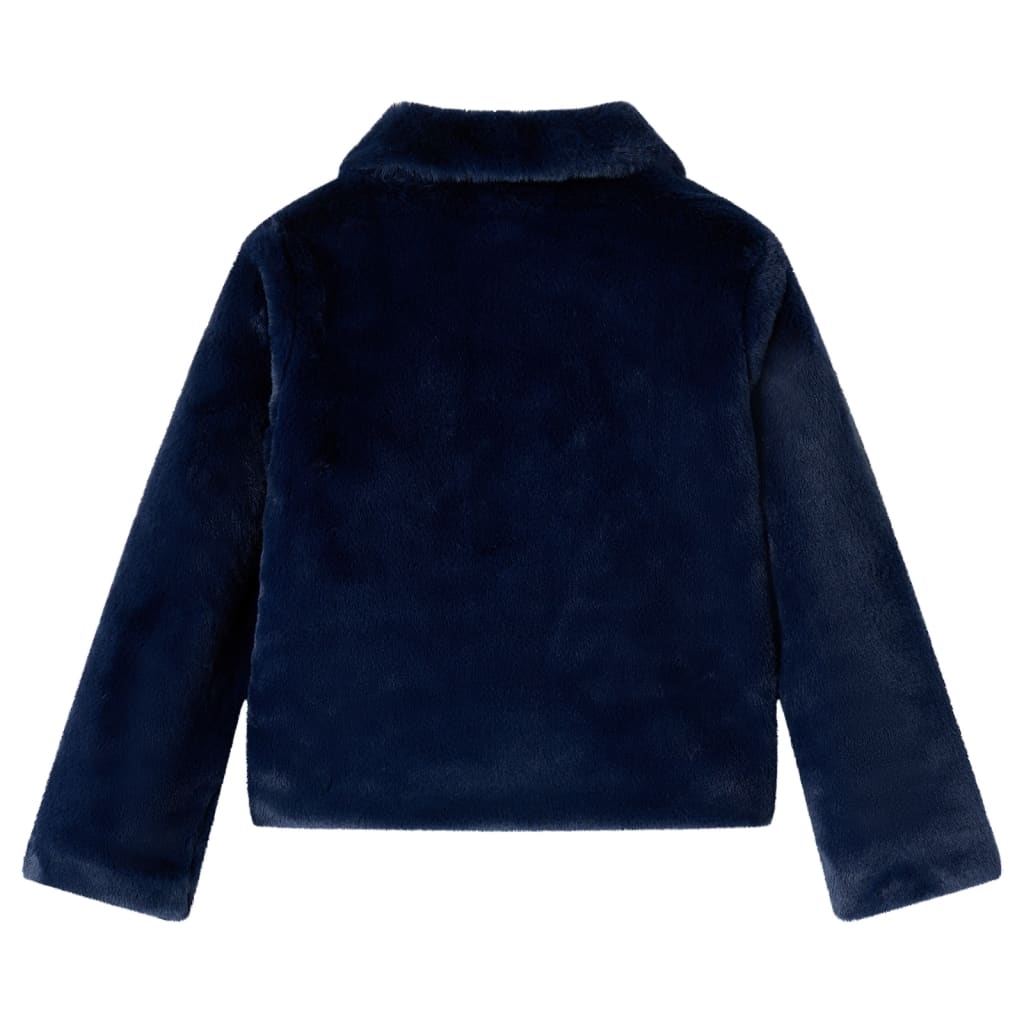 VidaXL Kinderjas 104 kunstvacht marineblauw