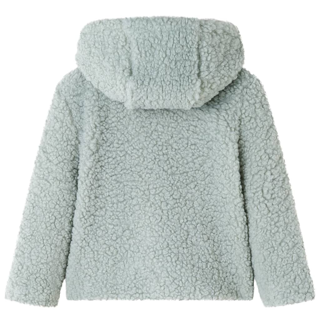 Vidaxl kinderjas met capuchon teddy 92 kunstvacht mintgroen
