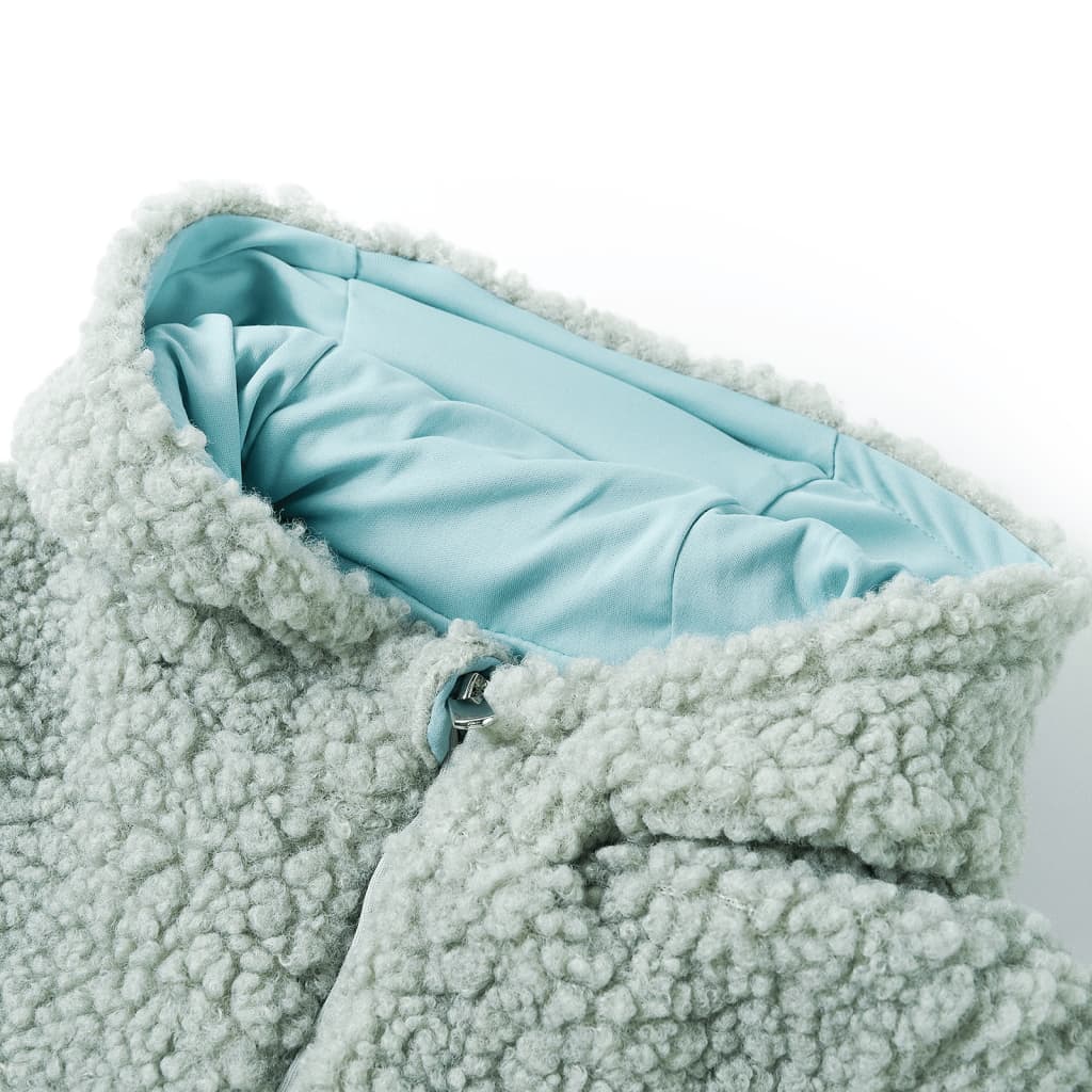 Vidaxl kinderjas met capuchon teddy 92 kunstvacht mintgroen
