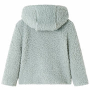 Vidaxl kinderjas met capuchon teddy 116 kunstvacht mintkleurig - afbeelding 2