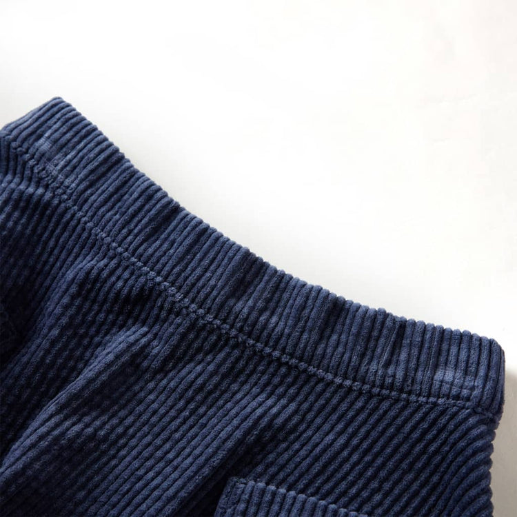 Vidaxl kinderrok met zakken ribfluweel 92 marineblauw