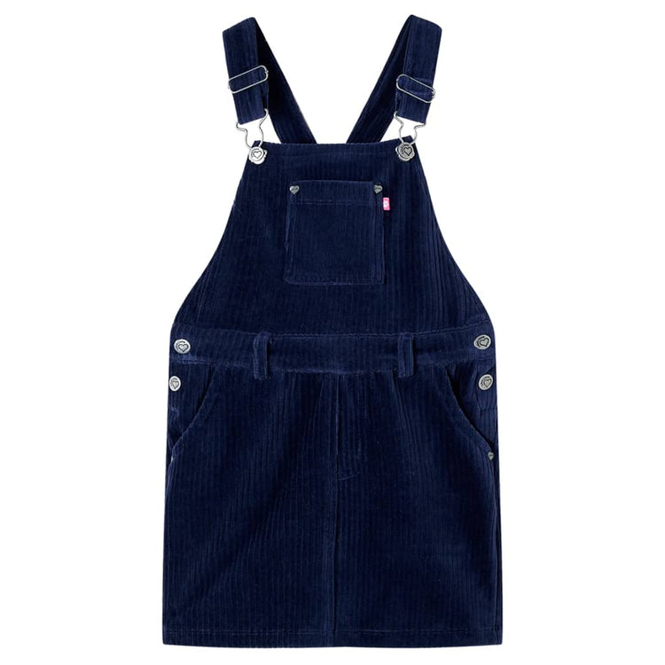 VidaXL Kindertuinjurk 140 ribfluweel marineblauw