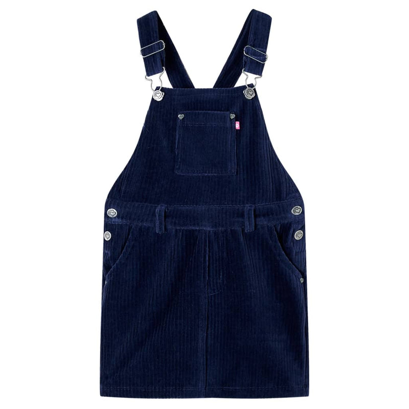 VidaXL Kindertuinjurk 140 ribfluweel marineblauw