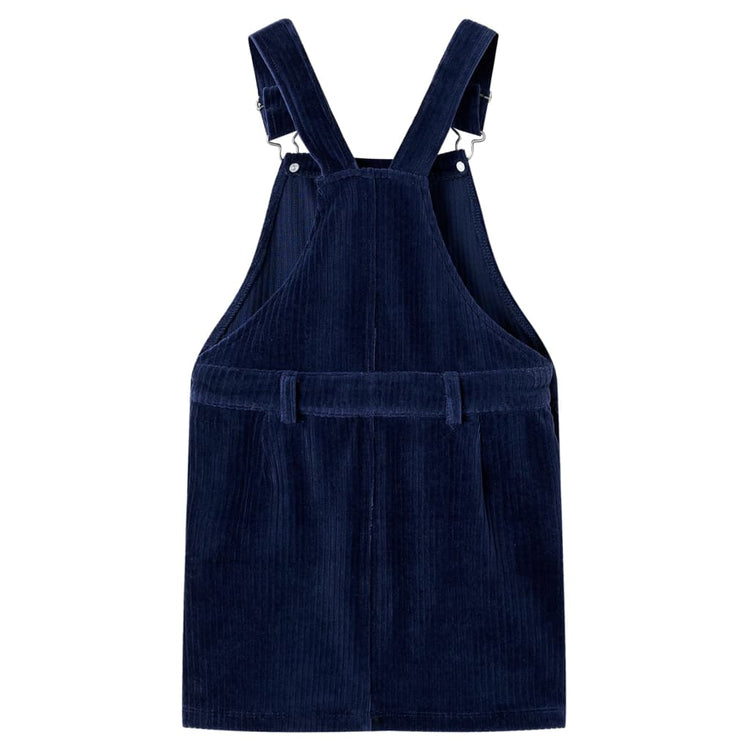 VidaXL Kindertuinjurk 140 ribfluweel marineblauw
