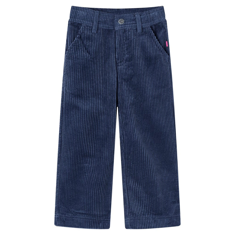 Vidaxl kinderbroek 104 ribfluweel marineblauw