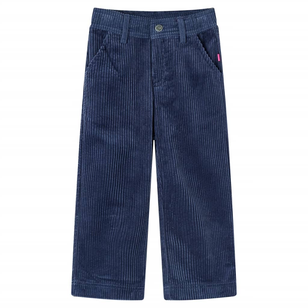 VidaXL Kinderbroek 116 ribfluweel marineblauw