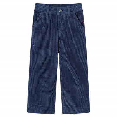 VidaXL Kinderbroek 116 ribfluweel marineblauw