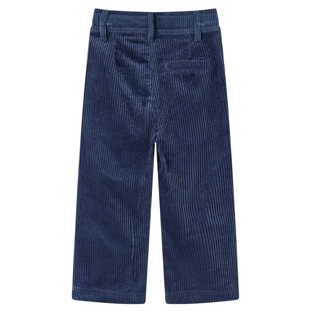 VidaXL Kinderbroek 128 ribfluweel marineblauw