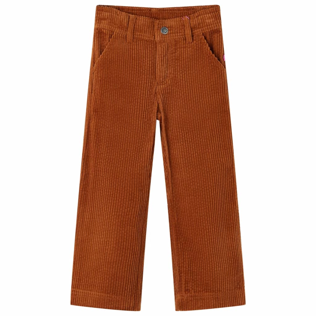 Vidaxl kinderbroek 104 ribfluweel cognackleurig