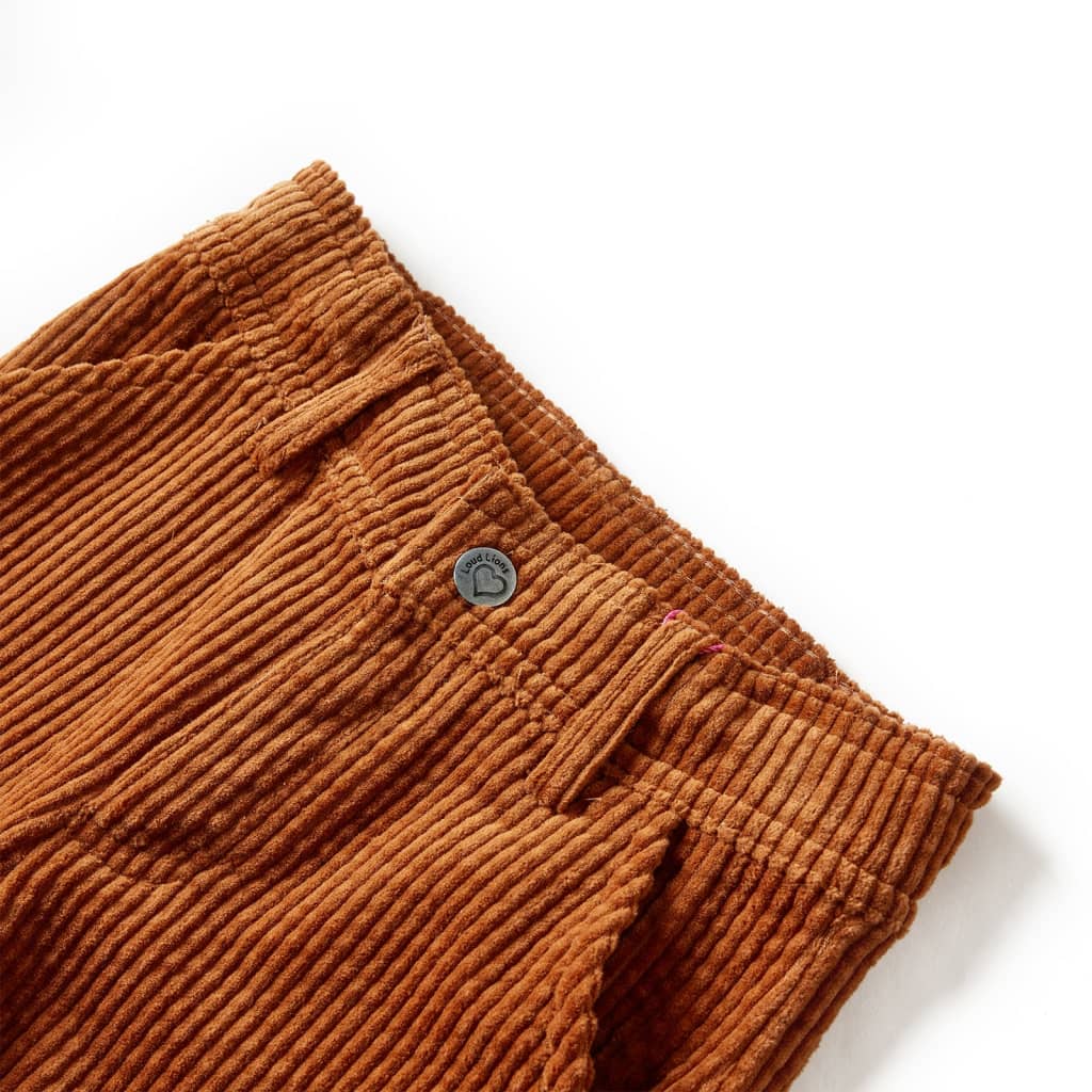 Vidaxl kinderbroek 104 ribfluweel cognackleurig
