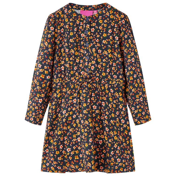 Vidaxl kinderjurk met lange mouwen 92 marineblauw