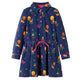 Vidaxl kinderjurk lange mouwen en trekkoord 140 marineblauw