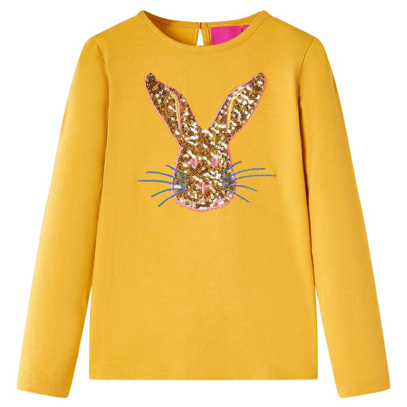 VidaXL Kindershirt met lange mouwen 92 okerkleurig