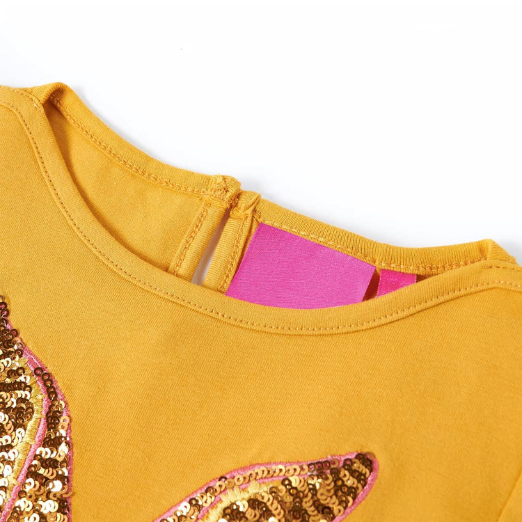 Vidaxl kindershirt met lange mouwen 116 okerkleurig