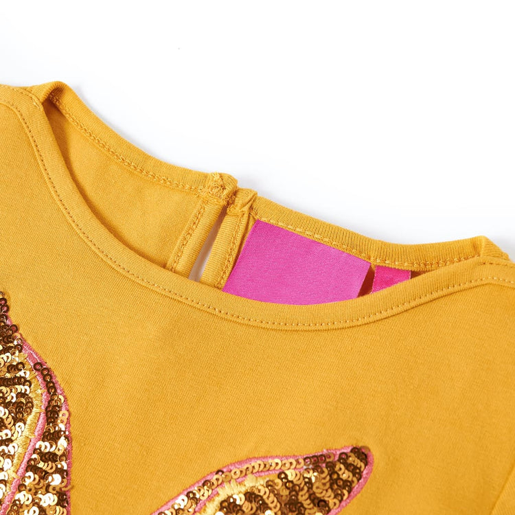 Vidaxl kindershirt met lange mouwen 128 okerkleurig