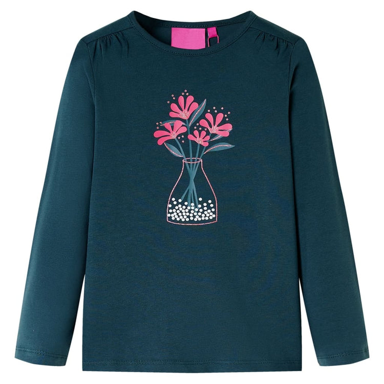 Vidaxl kindershirt met lange mouwen 104 donkergroen