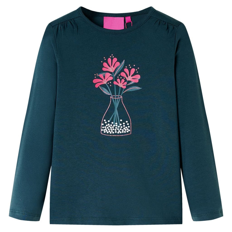 Vidaxl kindershirt met lange mouwen 104 donkergroen