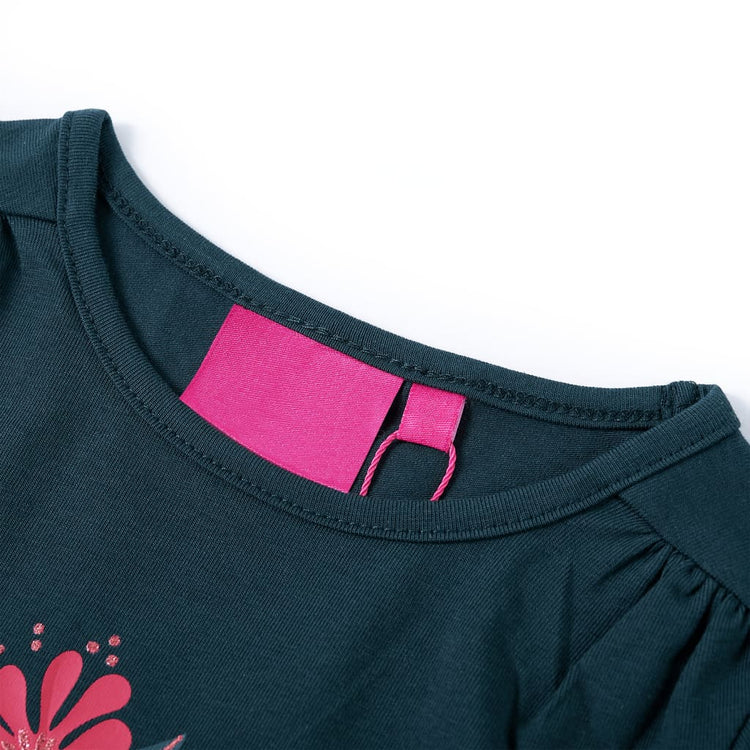 Vidaxl kindershirt met lange mouwen 104 donkergroen