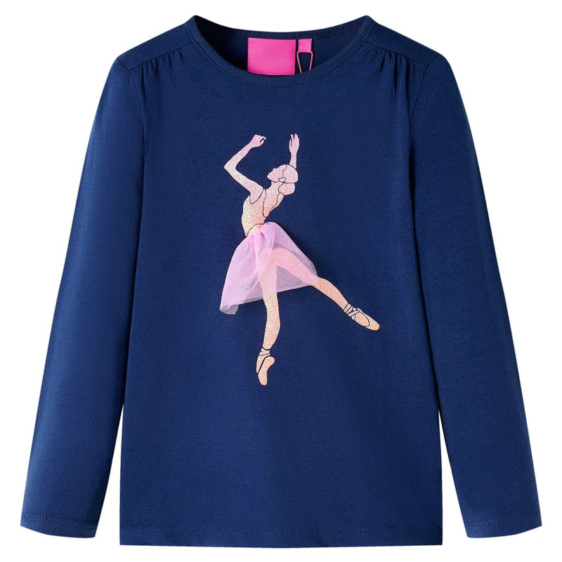 Vidaxl kindershirt met lange mouwen 92 marineblauw