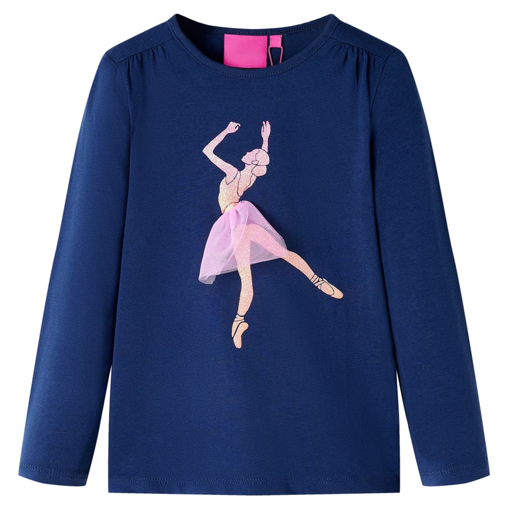 Vidaxl kindershirt met lange mouwen 92 marineblauw