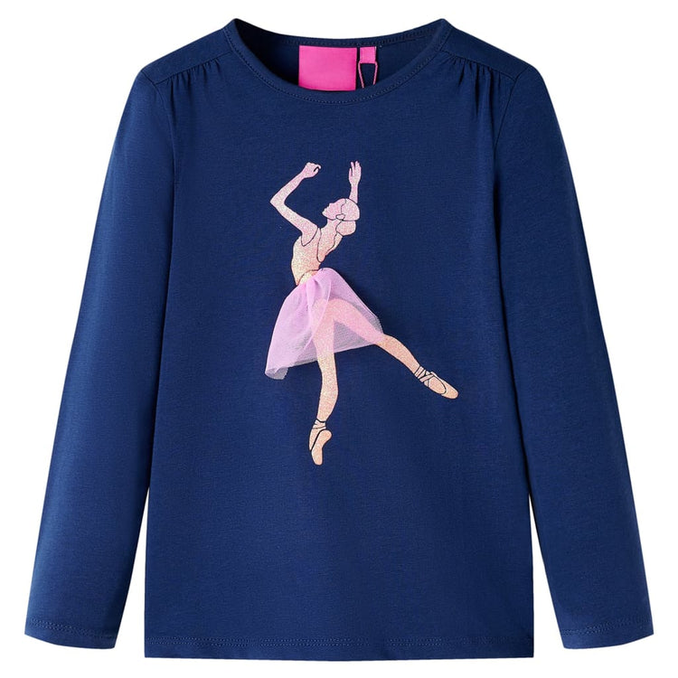 Vidaxl kindershirt met lange mouwen 104 marineblauw