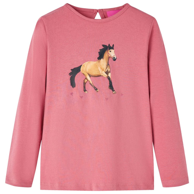 Vidaxl kindershirt met lange mouwen 104 oudroze