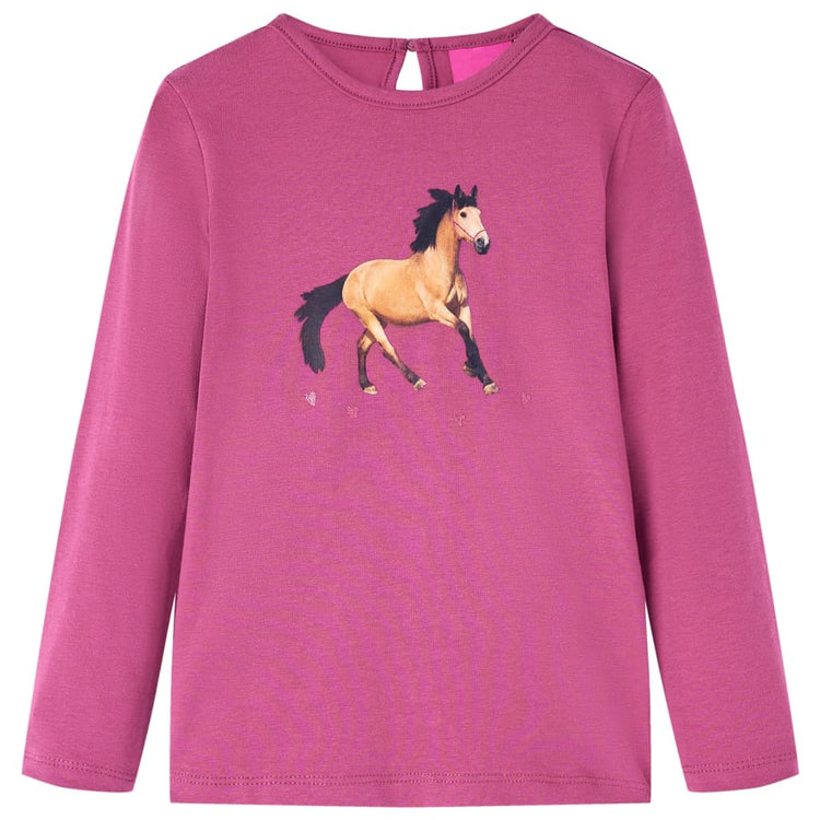 Vidaxl kindershirt met lange mouwen 92 frambooskleurig