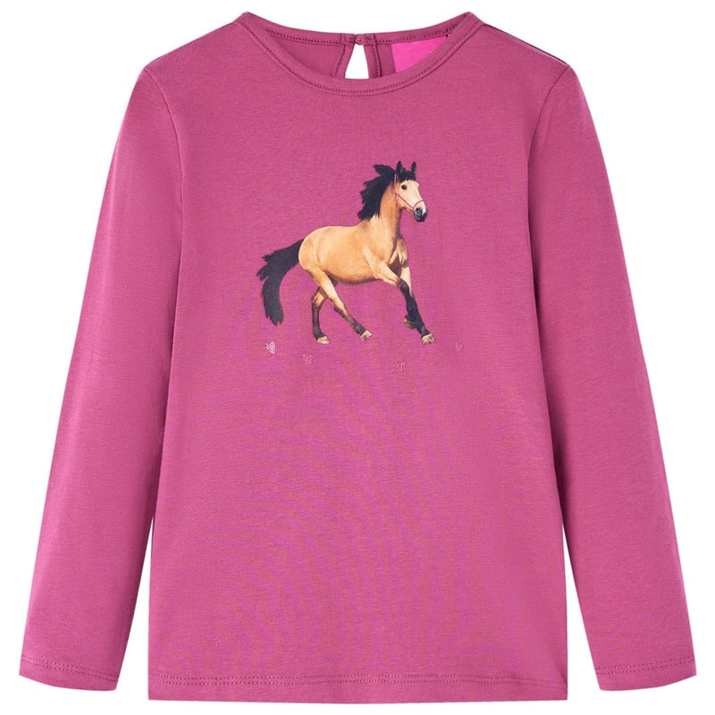 Vidaxl kindershirt met lange mouwen 140 frambooskleurig