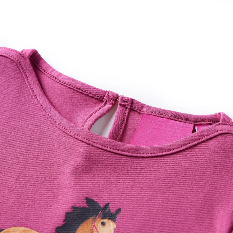 Vidaxl kindershirt met lange mouwen 116 frambooskleurig