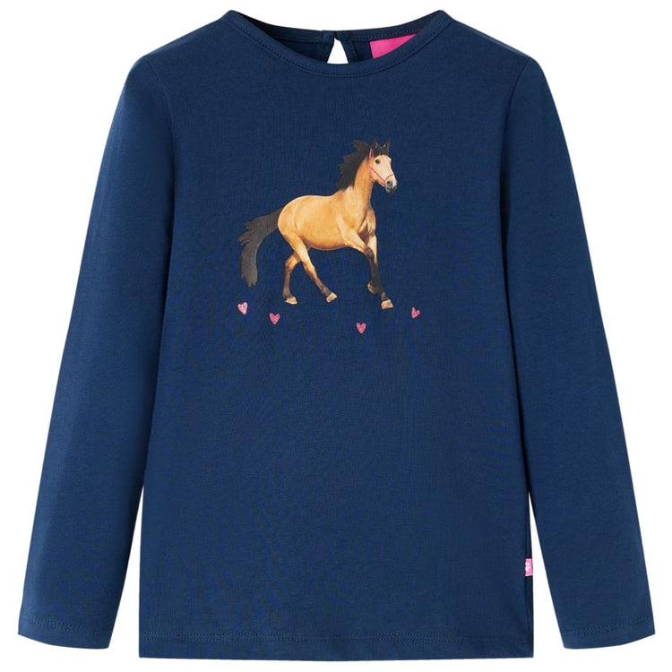 Vidaxl kindershirt met lange mouwen 92 marineblauw