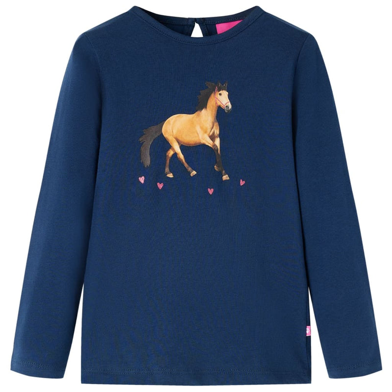 Vidaxl kindershirt met lange mouwen 92 marineblauw